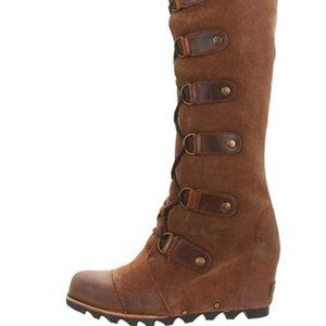 Sorel Joan of Arctic Wedge Knee Lace Up Suede 9.5
